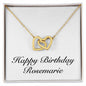 Happy Birthday Rosemarie - 18K Yellow Gold Finish Interlocking Hearts Necklace