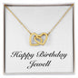 Happy Birthday Jewell - 18K Yellow Gold Finish Interlocking Hearts Necklace