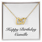 Happy Birthday Camille - 18K Yellow Gold Finish Interlocking Hearts Necklace