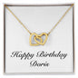 Happy Birthday Doris - 18K Yellow Gold Finish Interlocking Hearts Necklace