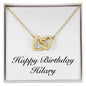Happy Birthday Hilary - 18K Yellow Gold Finish Interlocking Hearts Necklace