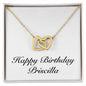 Happy Birthday Priscilla - 18K Yellow Gold Finish Interlocking Hearts Necklace