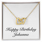 Happy Birthday Johanna - 18K Yellow Gold Finish Interlocking Hearts Necklace
