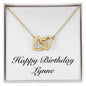 Happy Birthday Lynne - 18K Yellow Gold Finish Interlocking Hearts Necklace