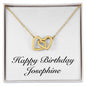 Happy Birthday Josephine - 18K Yellow Gold Finish Interlocking Hearts Necklace