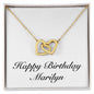 Happy Birthday Marilyn - 18K Yellow Gold Finish Interlocking Hearts Necklace