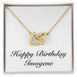 Happy Birthday Imogene - 18K Yellow Gold Finish Interlocking Hearts Necklace