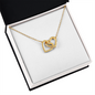 18K Yellow Gold Finish Interlocking Hearts Necklace