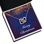 Merry Christmas v07 - 18K Yellow Gold Finish Interlocking Hearts Necklace