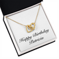 Happy Birthday Patricia - 18K Yellow Gold Finish Interlocking Hearts Necklace