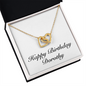 Happy Birthday Dorothy - 18K Yellow Gold Finish Interlocking Hearts Necklace