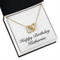 Happy Birthday Katharine - 18K Yellow Gold Finish Interlocking Hearts Necklace