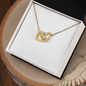 18K Yellow Gold Finish Interlocking Hearts Necklace