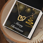 Merry Christmas v03 - 18K Yellow Gold Finish Interlocking Hearts Necklace