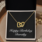 Happy Birthday Dorothy v2 - 18K Yellow Gold Finish Interlocking Hearts Necklace