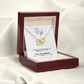 006 To My Wife - 18K Yellow Gold Finish Interlocking Hearts Necklace With Mahogany Style Luxury Box
