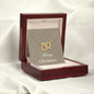 Merry Christmas v10 - 18K Yellow Gold Finish Interlocking Hearts Necklace With Mahogany Style Luxury Box