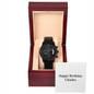 Happy Birthday Charles - Black Chronograph Watch
