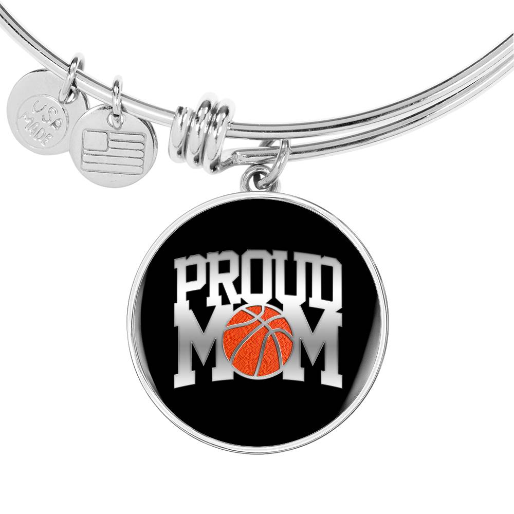 Proud Basketball Mom - Bangle Bracelet