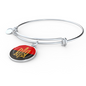 Stylized Tryzub And Red-Black Flag - Bangle Bracelet - Unique Gifts Store