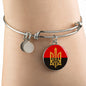 Stylized Tryzub And Red-Black Flag - Bangle Bracelet