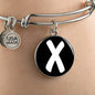 Initial X v3b - Bangle Bracelet