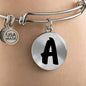 Initial A v1b - Bangle Bracelet