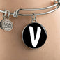 Initial V v3b - Bangle Bracelet