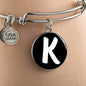 Initial K v3b - Bangle Bracelet