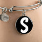 Initial S v3b - Bangle Bracelet