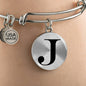 Initial J v1a - Bangle Bracelet