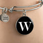 Initial W v3a - Bangle Bracelet