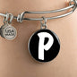 Initial P v3b - Bangle Bracelet