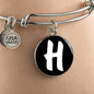 Initial H v3b - Bangle Bracelet