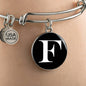 Initial F v3a - Bangle Bracelet