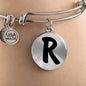 Initial R v1b - Bangle Bracelet