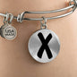 Initial X v1b - Bangle Bracelet