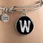 Initial W v2b - Bangle Bracelet