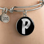 Initial P v2b - Bangle Bracelet