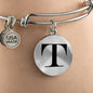 Initial T v1a - Bangle Bracelet
