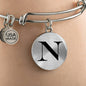 Initial N v1a - Bangle Bracelet