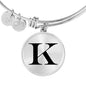 Initial K v1a - Bangle Bracelet