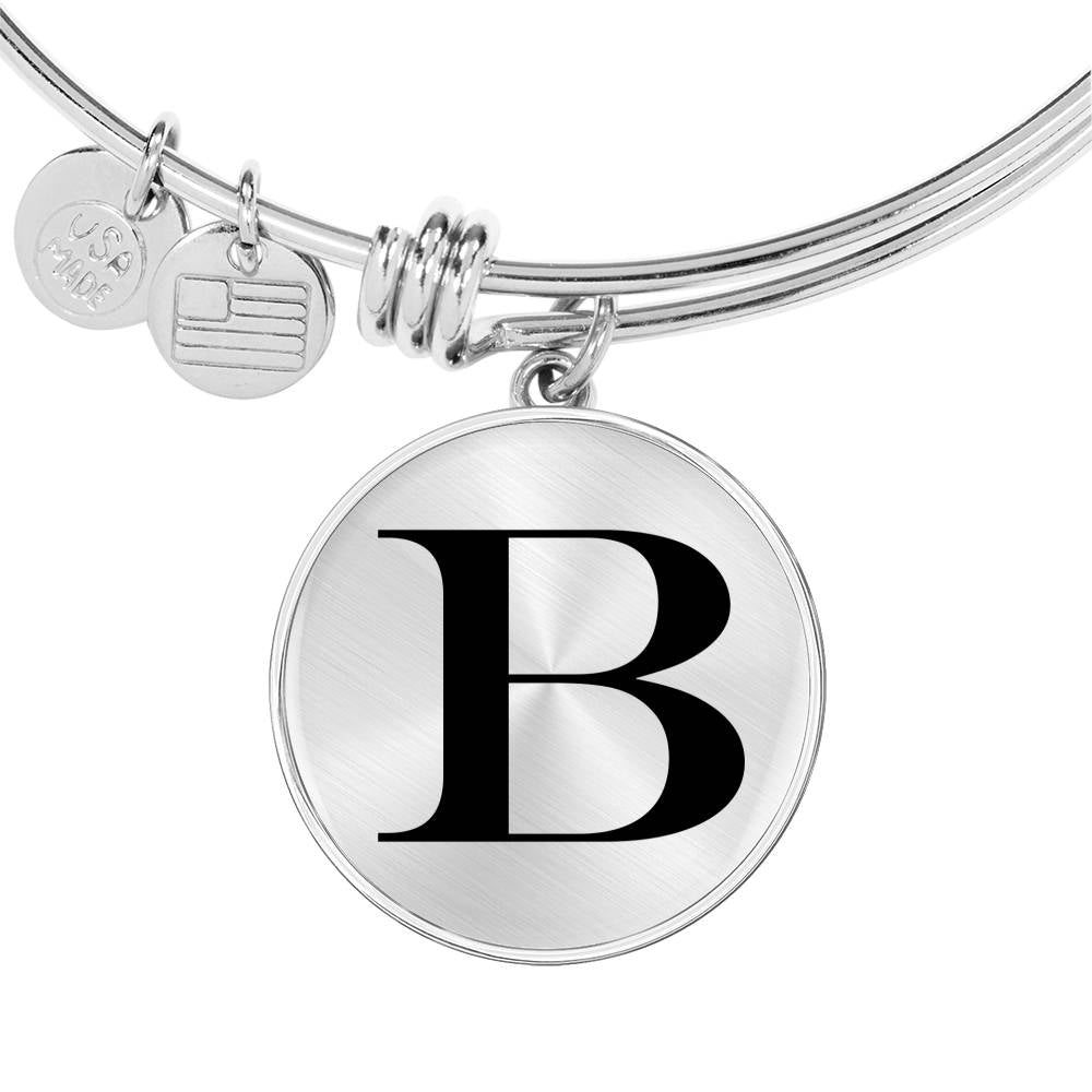 Initial B v1a - Bangle Bracelet