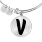Initial V v1b - Bangle Bracelet