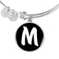 Initial M v3b - Bangle Bracelet