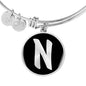 Initial N v2b - Bangle Bracelet