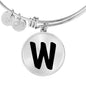 Initial W v1b - Bangle Bracelet