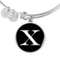 Initial X v3a - Bangle Bracelet
