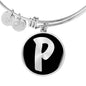 Initial P v2b - Bangle Bracelet