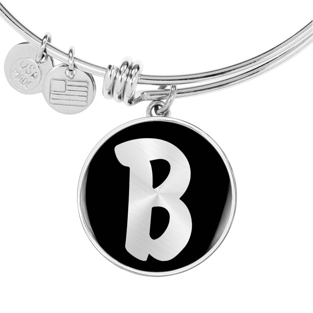 Initial B v2b - Bangle Bracelet